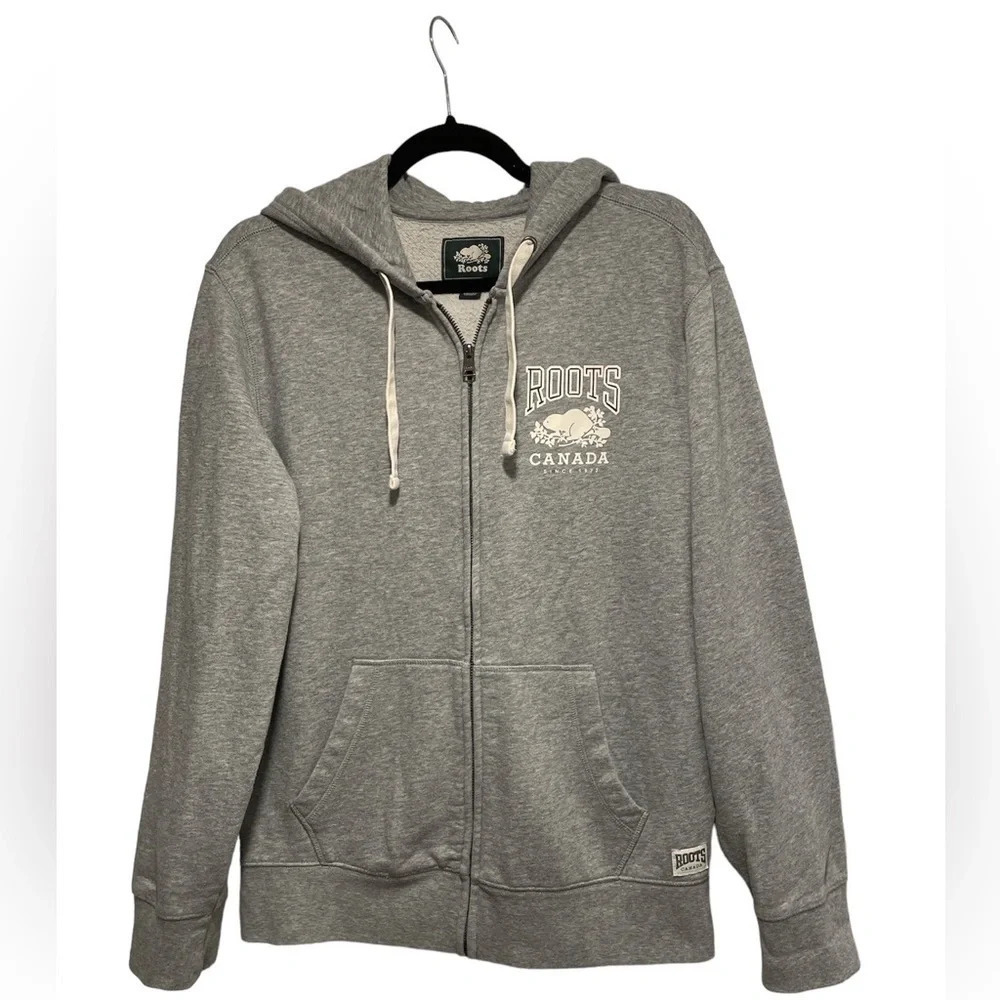 Roots Canada Original Full Zip Up Hoodie Unisex Mens XS Women S